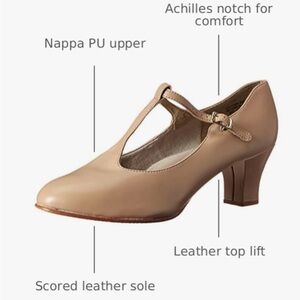 Capezio Womens Jr. Footlight T-Strap Dance Shoes SZ 8.5